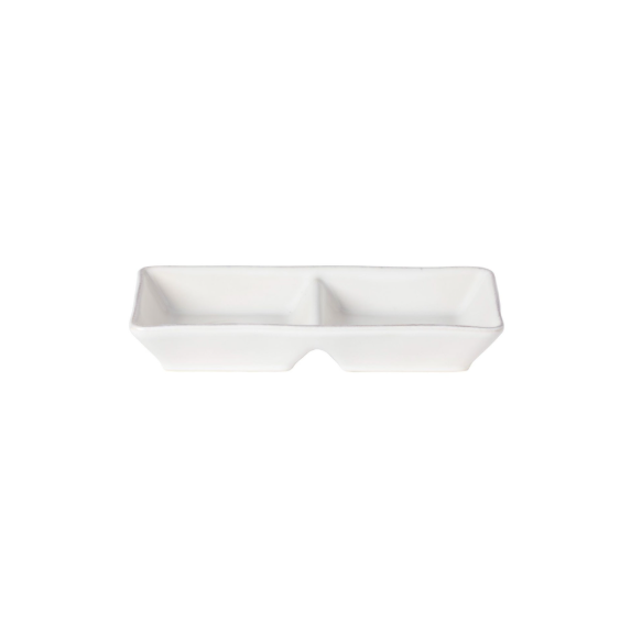 Nova 2-Section Rectangular Tray in White - 20 cm
