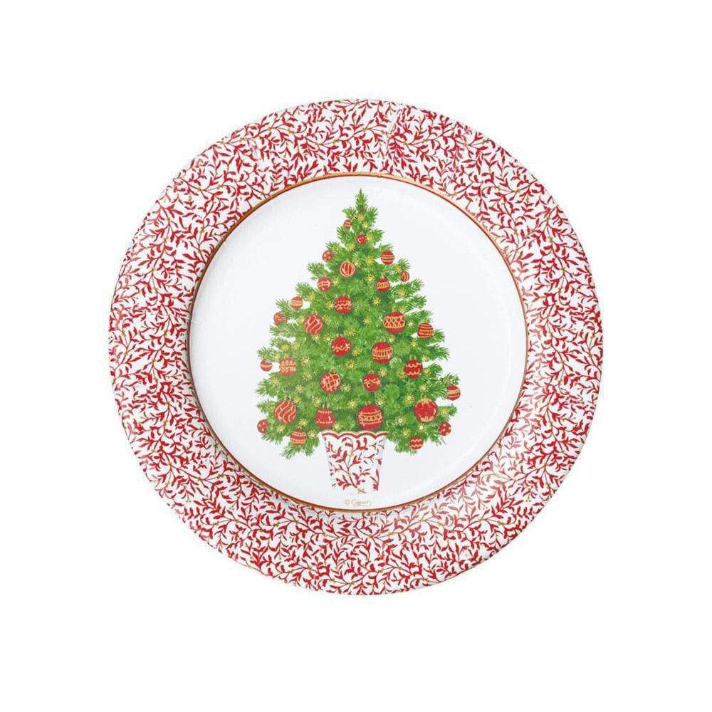 Caspari Decorated Tree Salad/Dessert Plates