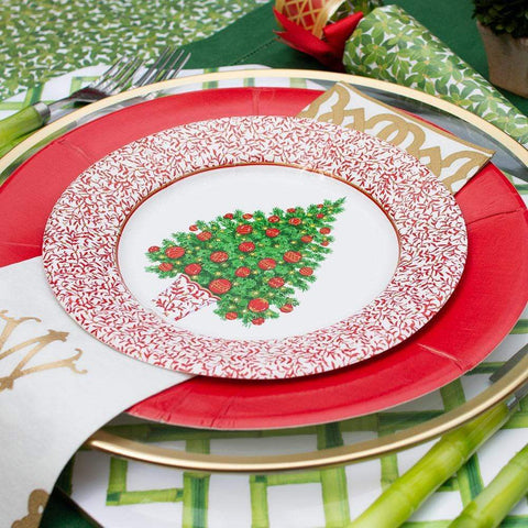 Caspari Decorated Tree Salad/Dessert Plates