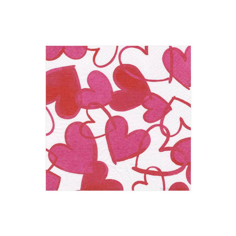 Cocktail Napkin Painted Hearts