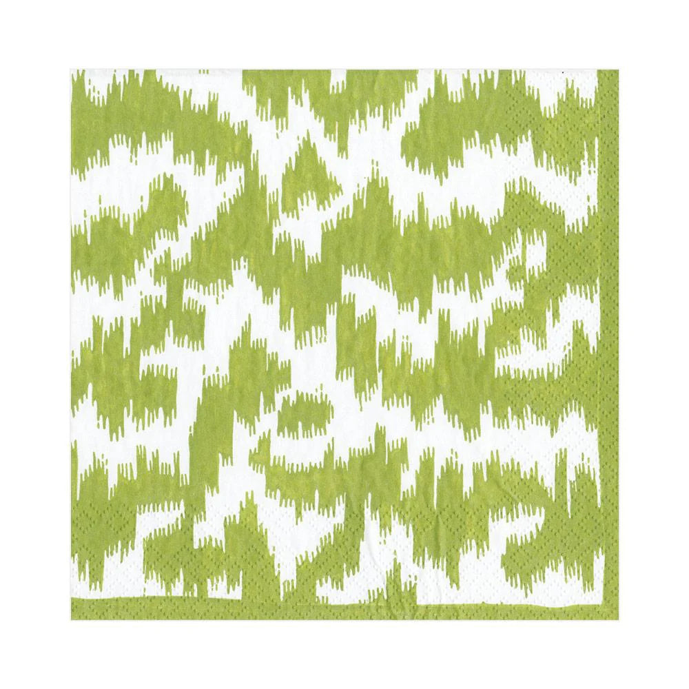 Caspari Lunch Napkin Green Modern Moire, triple-ply paper napkins