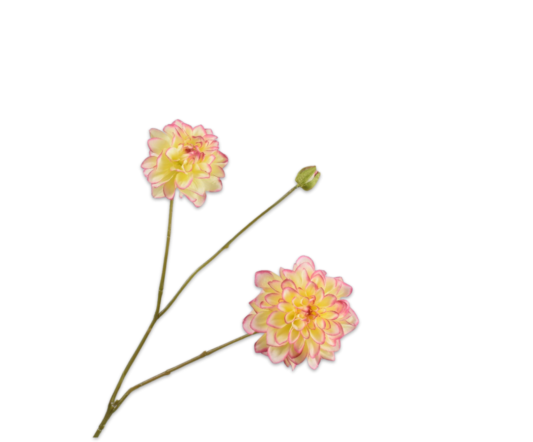 Silk-ka Dahlia Spray Green/Pink 85 Cm