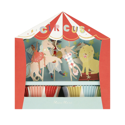 Circus Cupcake Kit with toppers and cupcake cases