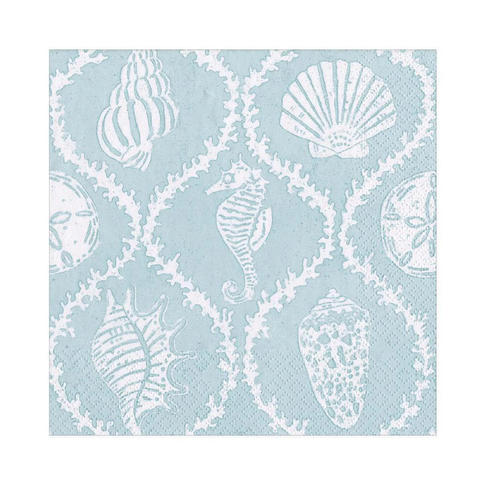 Caspari Luncheon Napkin Seychelles Blue, triple-ply paper napkins