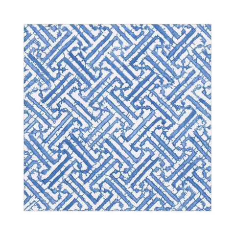 Cocktail Napkin Blue Fretwork