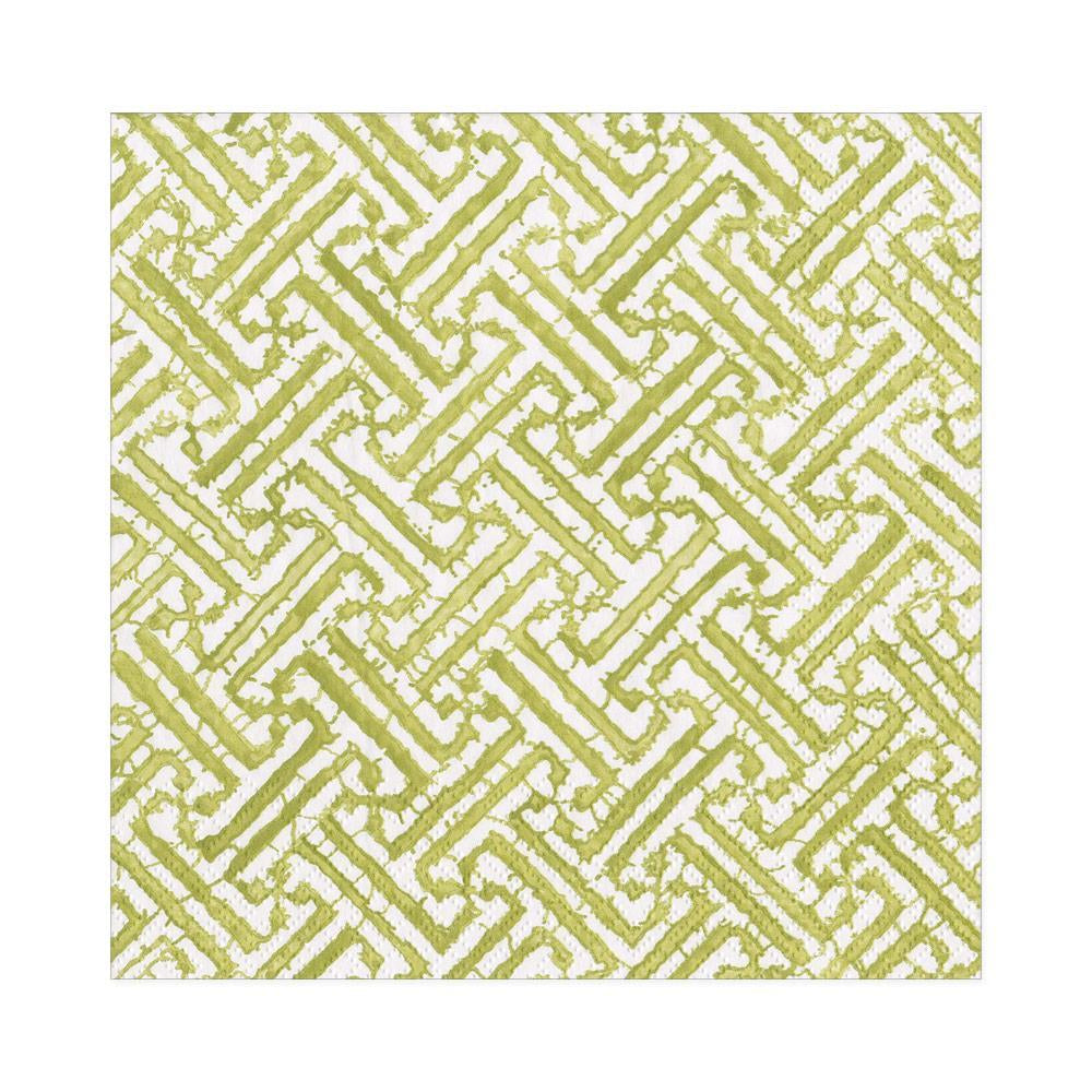 Cocktail Napkin Mossgreen Fretwork