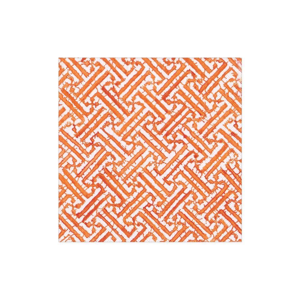 Cocktail Napkin Orange Fretwork