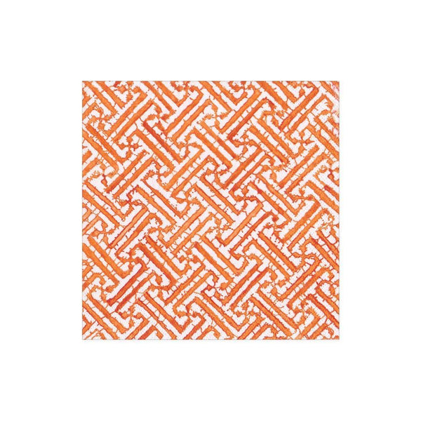 Cocktail Napkin Orange Fretwork