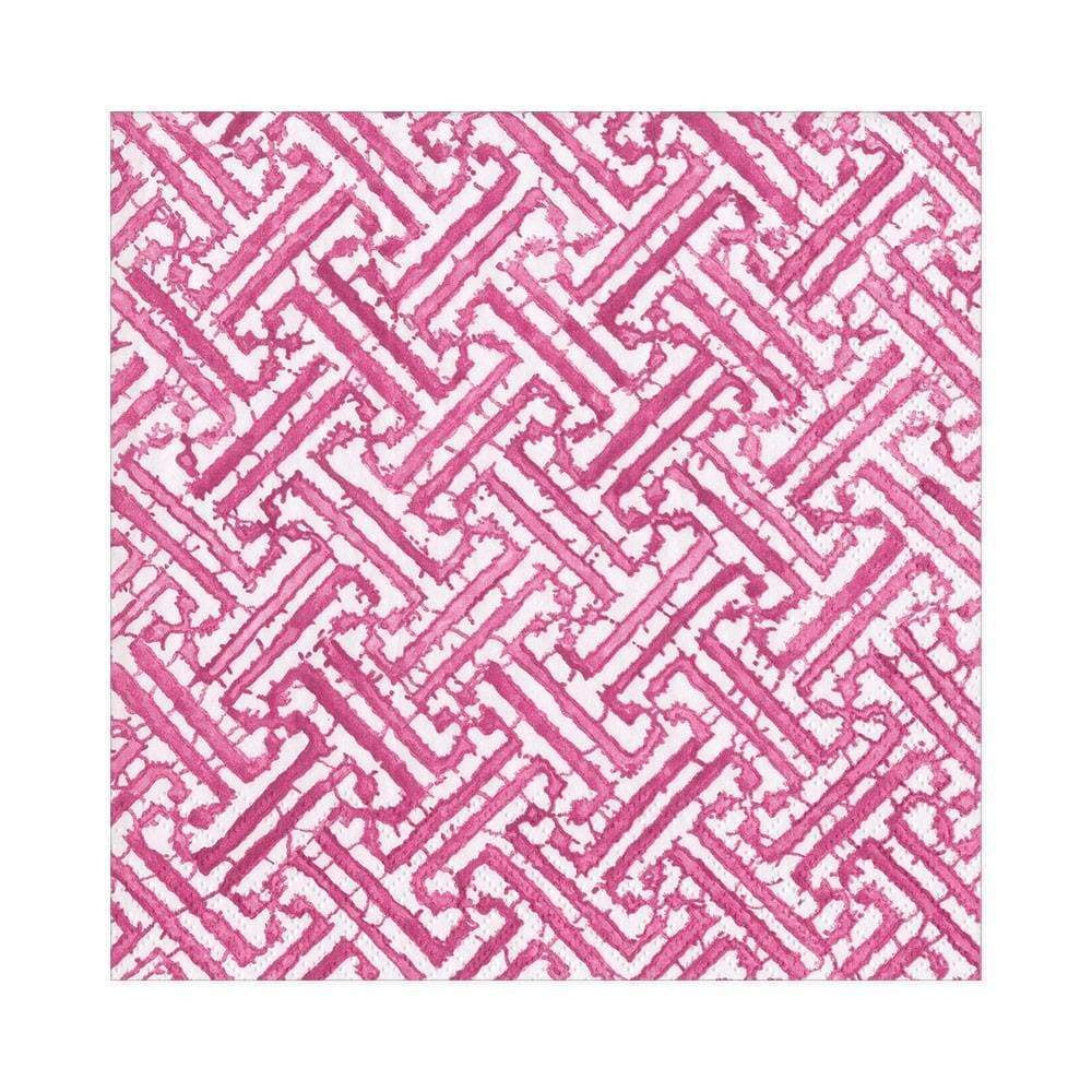 Cocktail Napkin Fuchsia Fretwork