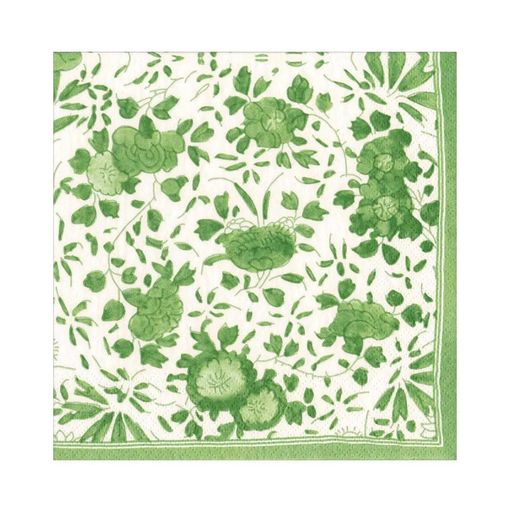Caspari Lunch Napkin Green Delft