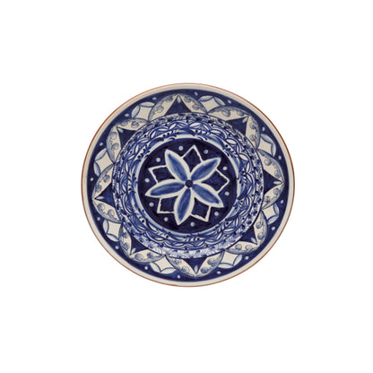 Costa Nova Casafina Alentejo Terracota salad plate 23cm, hand-painted terracotta in blue and white