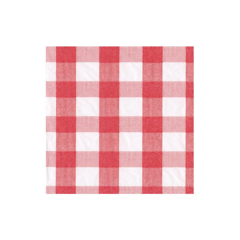 Caspari Gingham Red Napkin