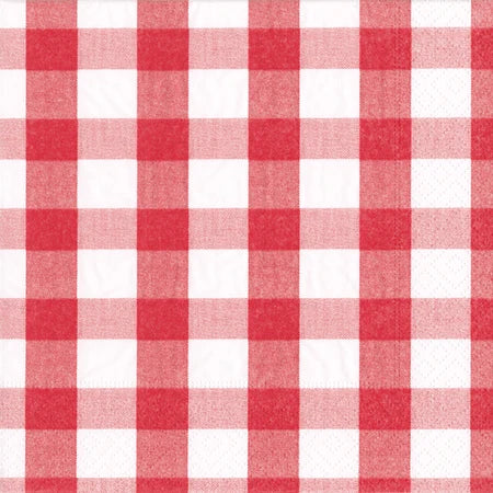 Caspari Gingham Red Napkin
