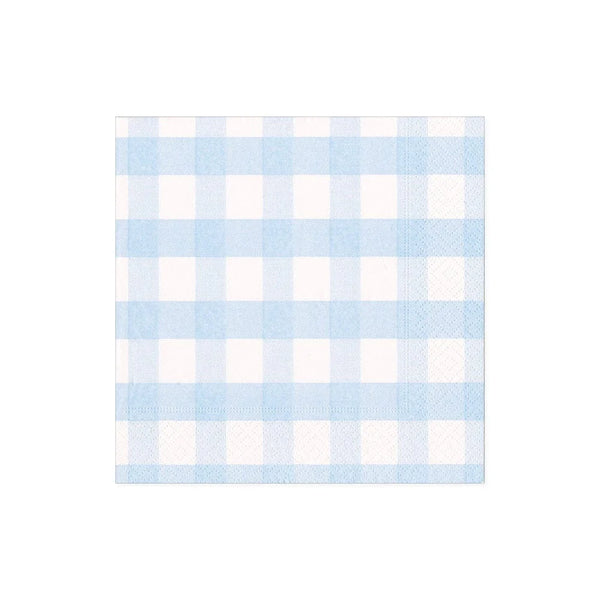 Cocktail Napkin Lightblue Gingham
