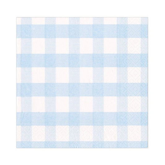 Caspari Lunch Napkin Lightblue Gingham