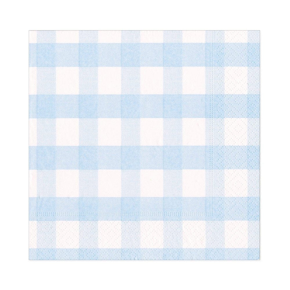 Caspari Lunch Napkin Lightblue Gingham