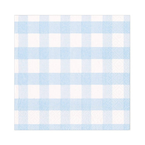 Caspari Lunch Napkin Lightblue Gingham