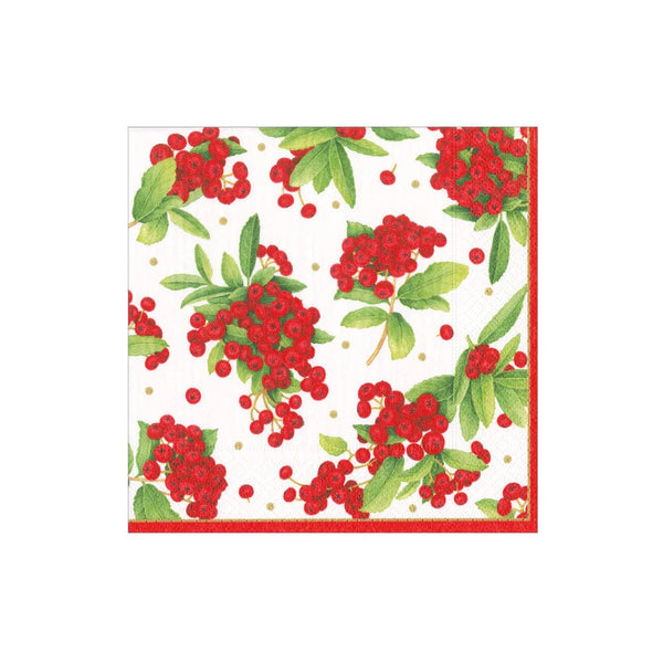 Cocktail Napkin Red Christmas Berry