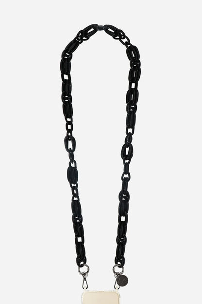 Black Amber Long Phone Chain 120cm