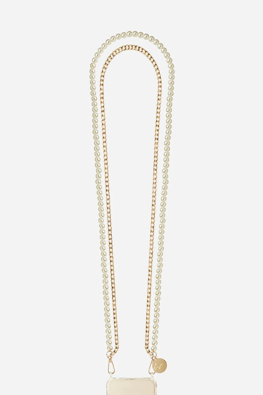 Taylor White Double Long Phone Chain 120cm