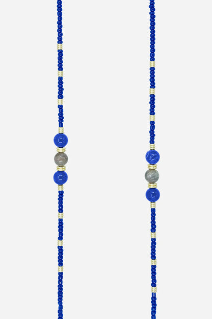 Iris Blue Pearls Long Phone Chain 120cm, view 2