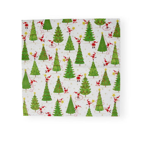 Caspari Twirling Santas Napkin