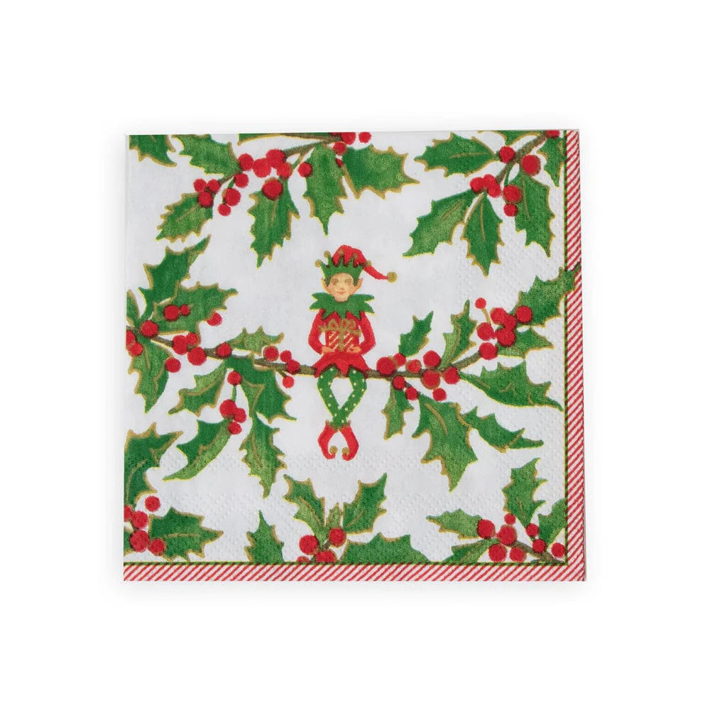 Cocktail Napkin Jingle Elves