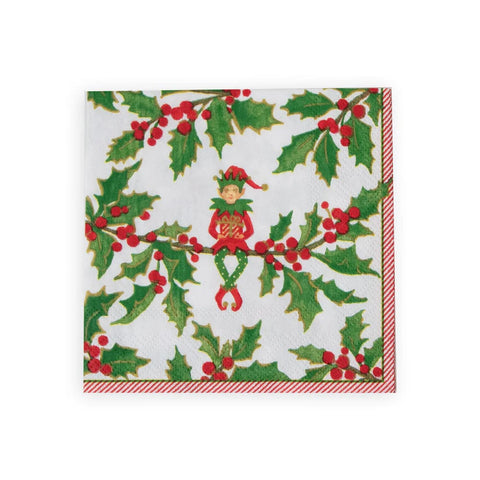 Cocktail Napkin Jingle Elves
