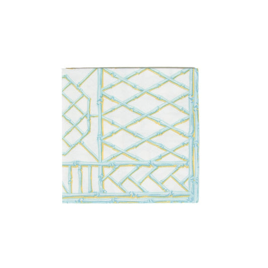 Caspari Lunch Napkin Bamboo Screen Robin's Egg