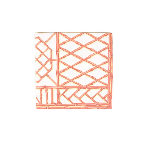 Cocktail Napkin Bamboo Screen Coral