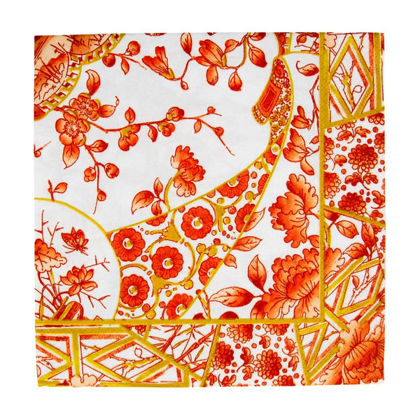 Cocktail Napkin Gilded Porcelain Coral