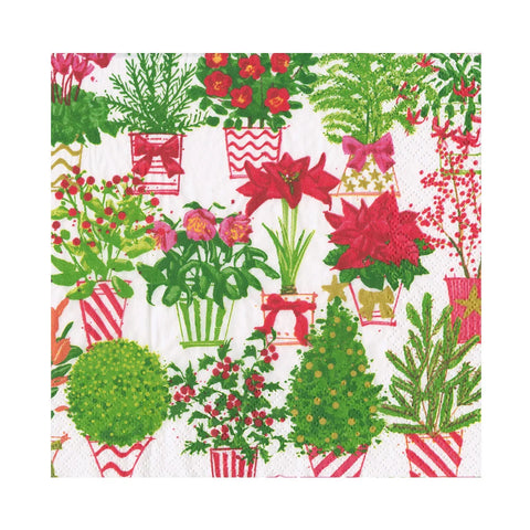 Caspari Christmas Flower Market Luncheon Napkin