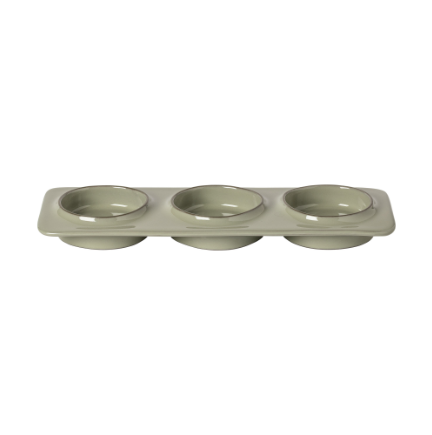 Ambar 3-Section Rectangular Tray in Sage Green - 28 cm