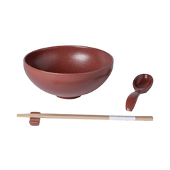 Pacifica Ramen Bowl Set in Cayenne