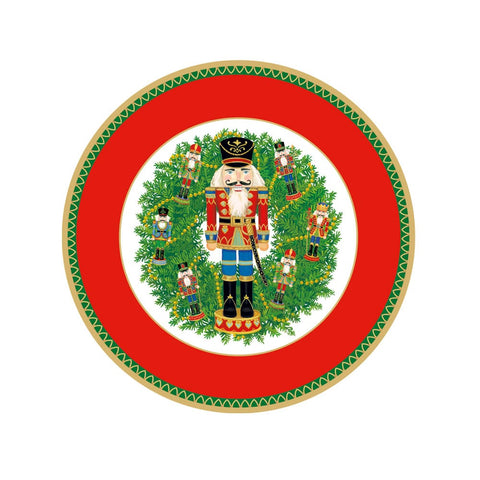 Caspari Nutcracker Wreath Paper Plates