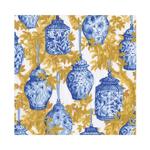 Caspari Ginger Jars Blue/White Napkin