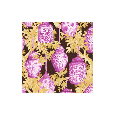 Caspari Ginger Jars Plum/Chocolate Napkin