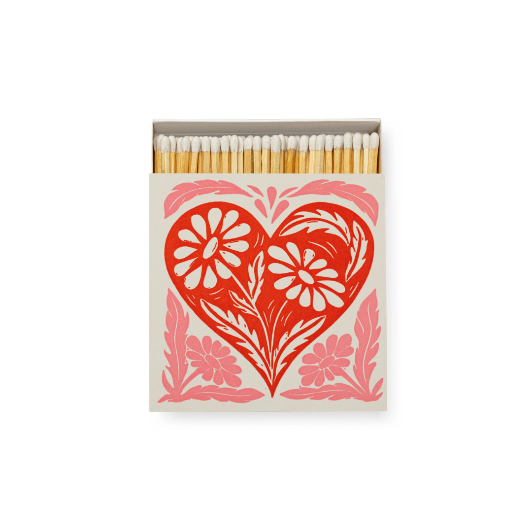 Archivist Square Matchbox in Botanical Heart design