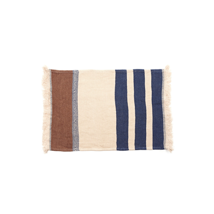 Libeco Marina Stripe linen placemat in indigo