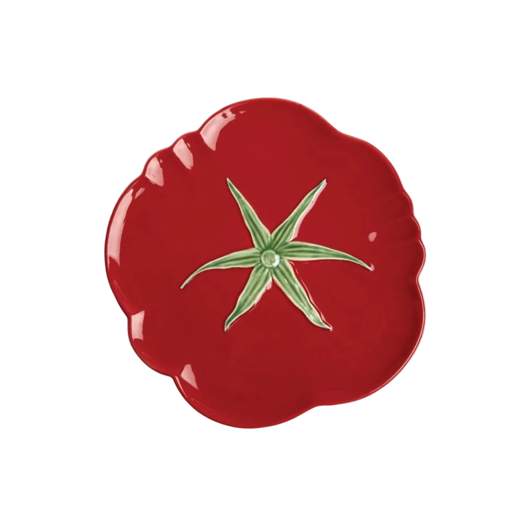 Bordallo Pinheiro Tomato pizza dish platter 30cm in glazed earthenware