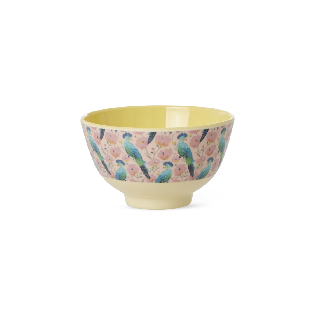 Rice melamine bowl in Exotic Bird print