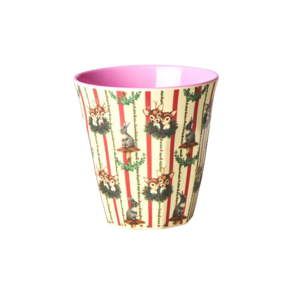 Rice Melamine Cup With Sweet Forest Print Creme