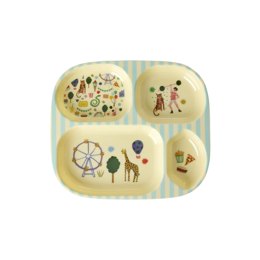 Rice Fun Fair Melamine Kids Compartment Plate
