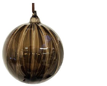 Transparent Brown Glass Ball Box of 4pcs