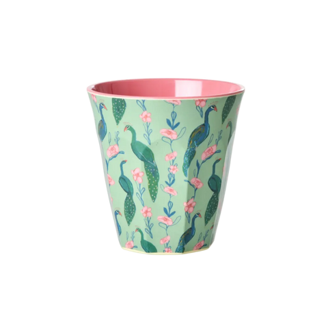 Rice Peacock Power Green Melamine Cup
