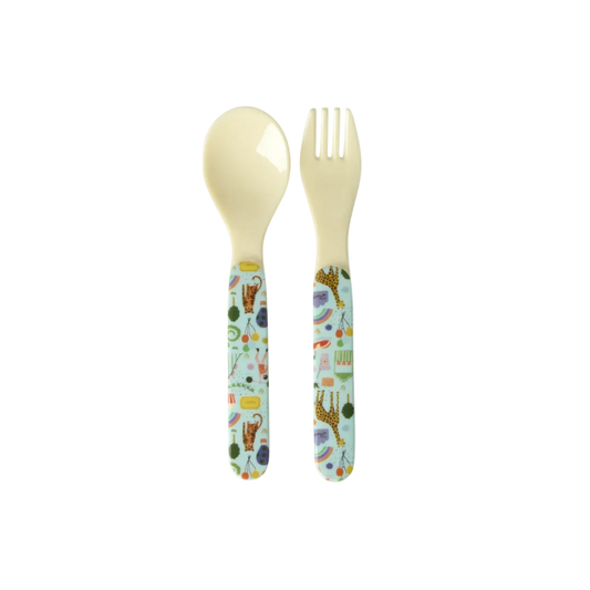 Rice Fun Fair Melamine Baby Spoon And Fork