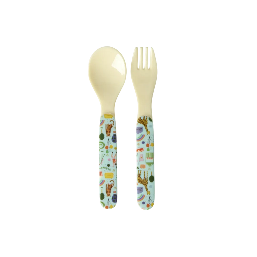 Rice Fun Fair Melamine Baby Spoon And Fork