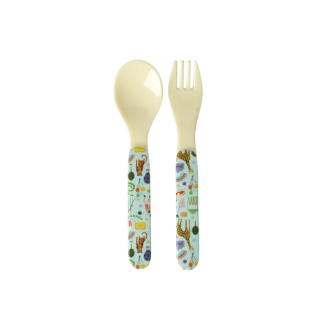 Rice Fun Fair Melamine Baby Spoon And Fork