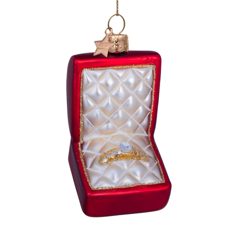 Vondels Red Matt Wedding Ring Box Ornament – 8 cm
