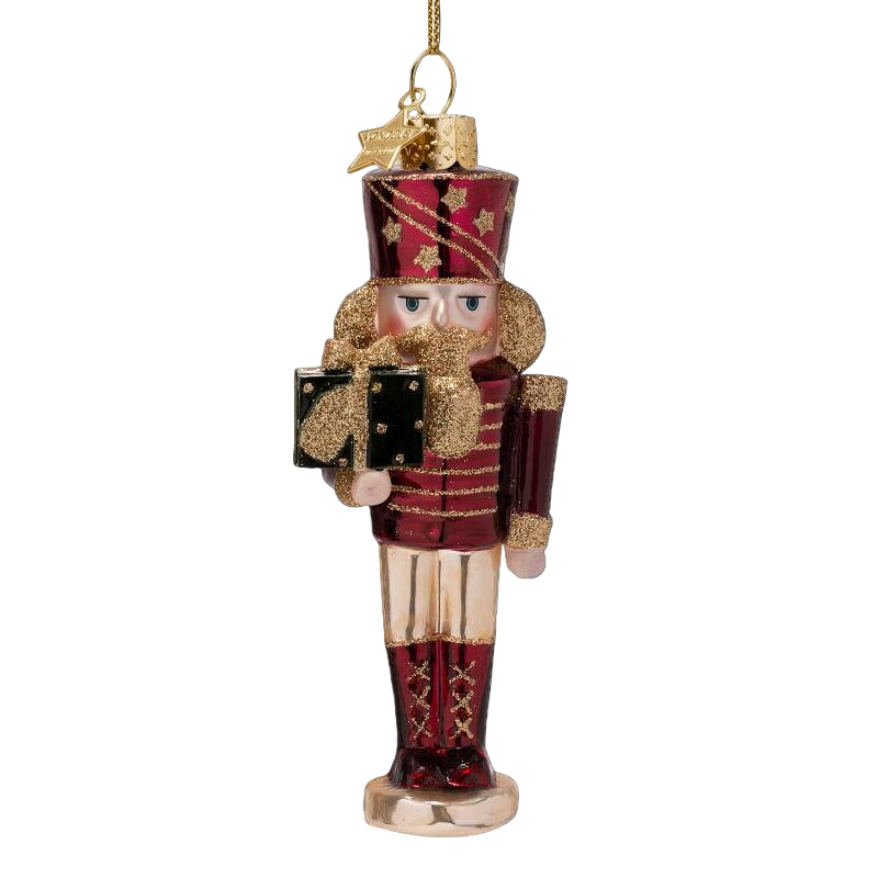 Vondels Burgundy Nutcracker Ornament – 16 cm
